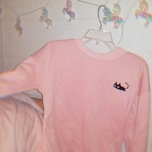 Pink/Peach Long-Sleeve Pullover Sweatshirt